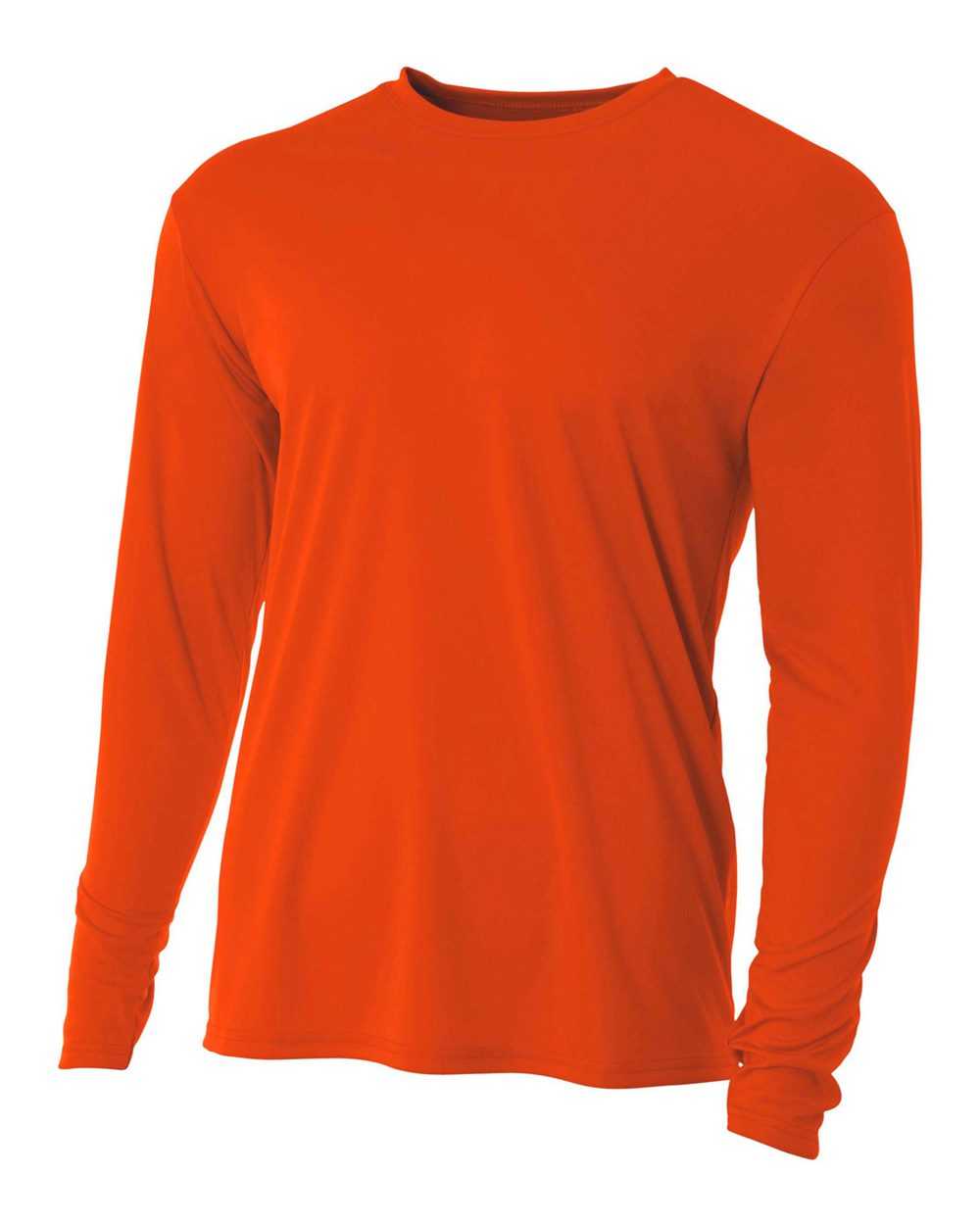 A4 N3165 Cooling Performance Long Sleeve Crew - Athletic Orange