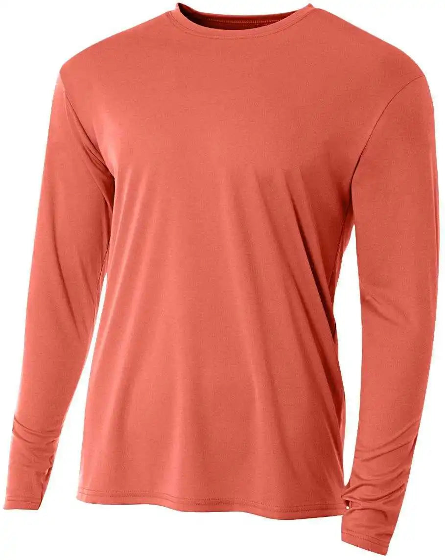 A4 N3165 Cooling Performance Long Sleeve Crew Coral