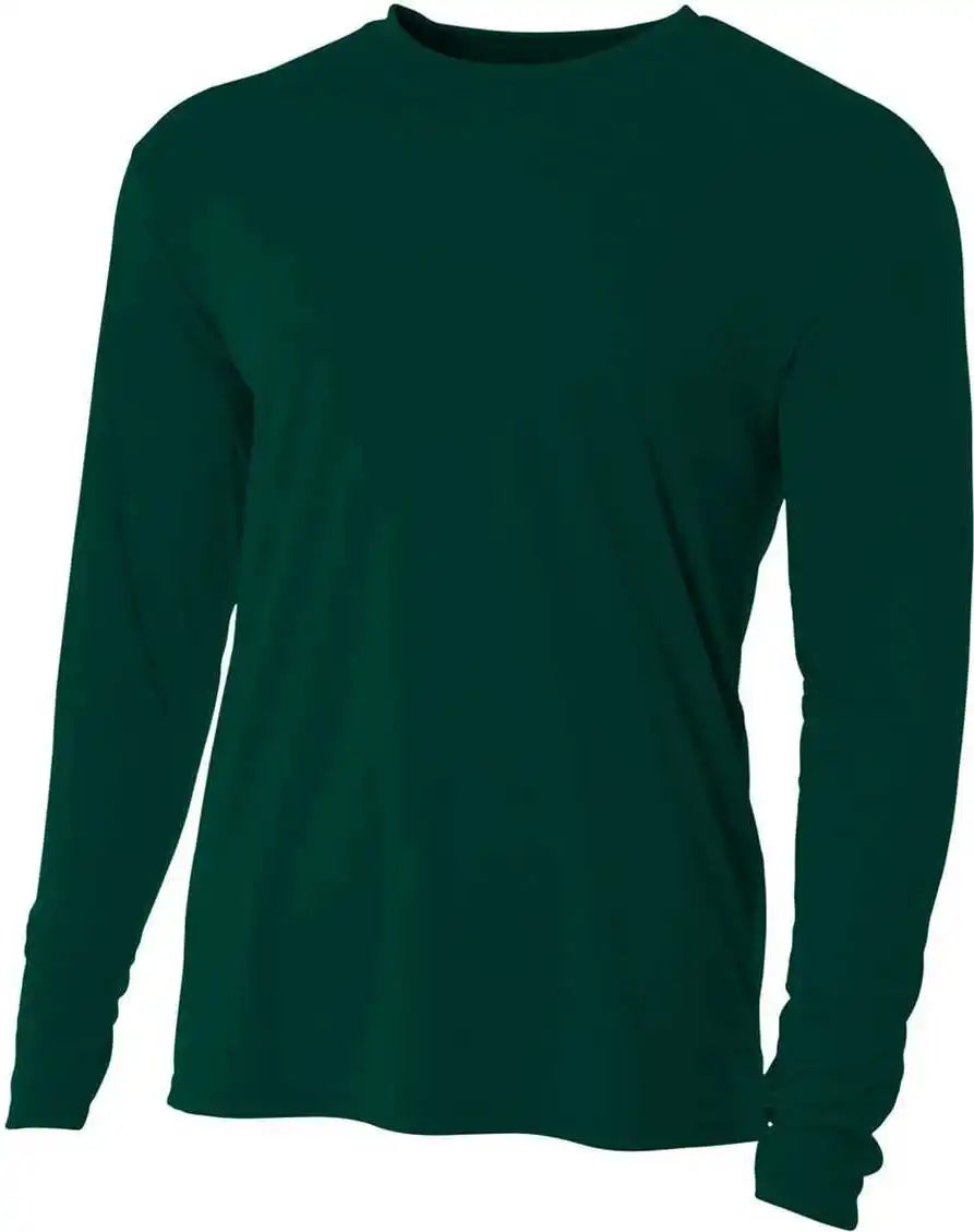 A4 N3165 Cooling Performance Long Sleeve Crew Forest