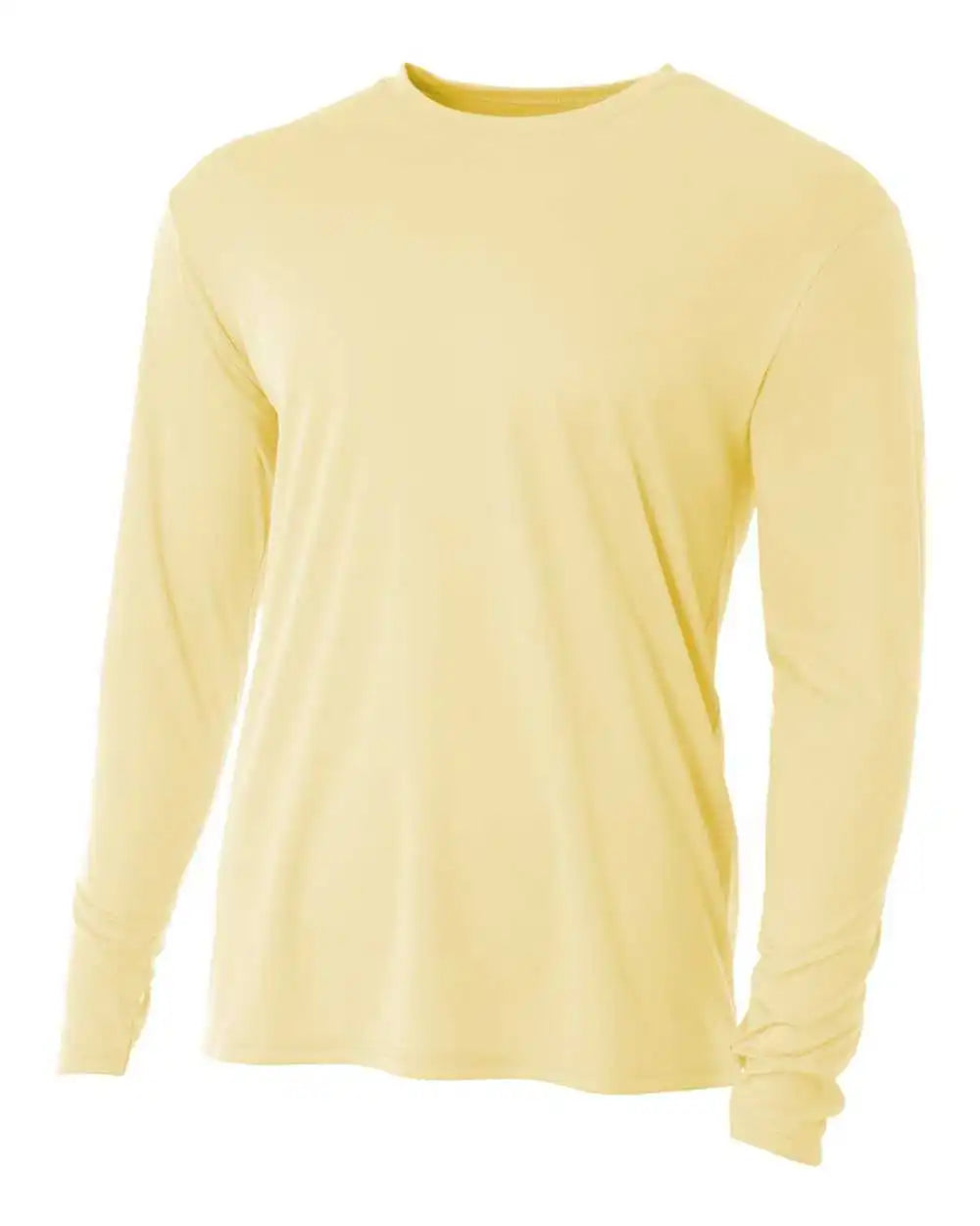 A4 N3165 Cooling Performance Long Sleeve Crew Light Yellow