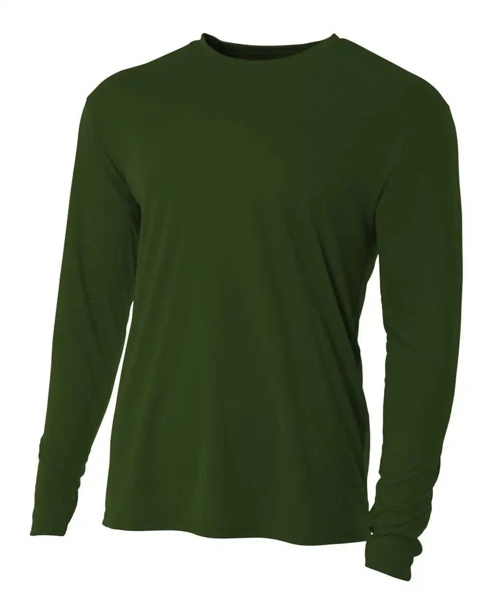 A4 N3165 Cooling Performance Long Sleeve Crew Military Green