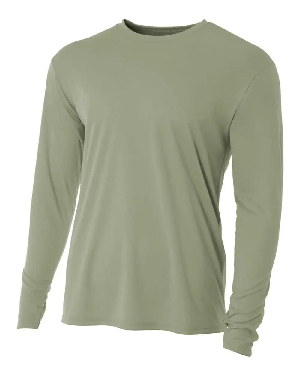 A4 N3165 Cooling Performance Long Sleeve Crew Olive