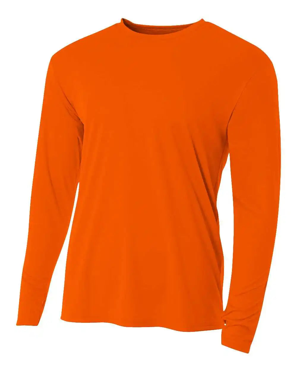 A4 N3165 Cooling Performance Long Sleeve Crew Safety Orange
