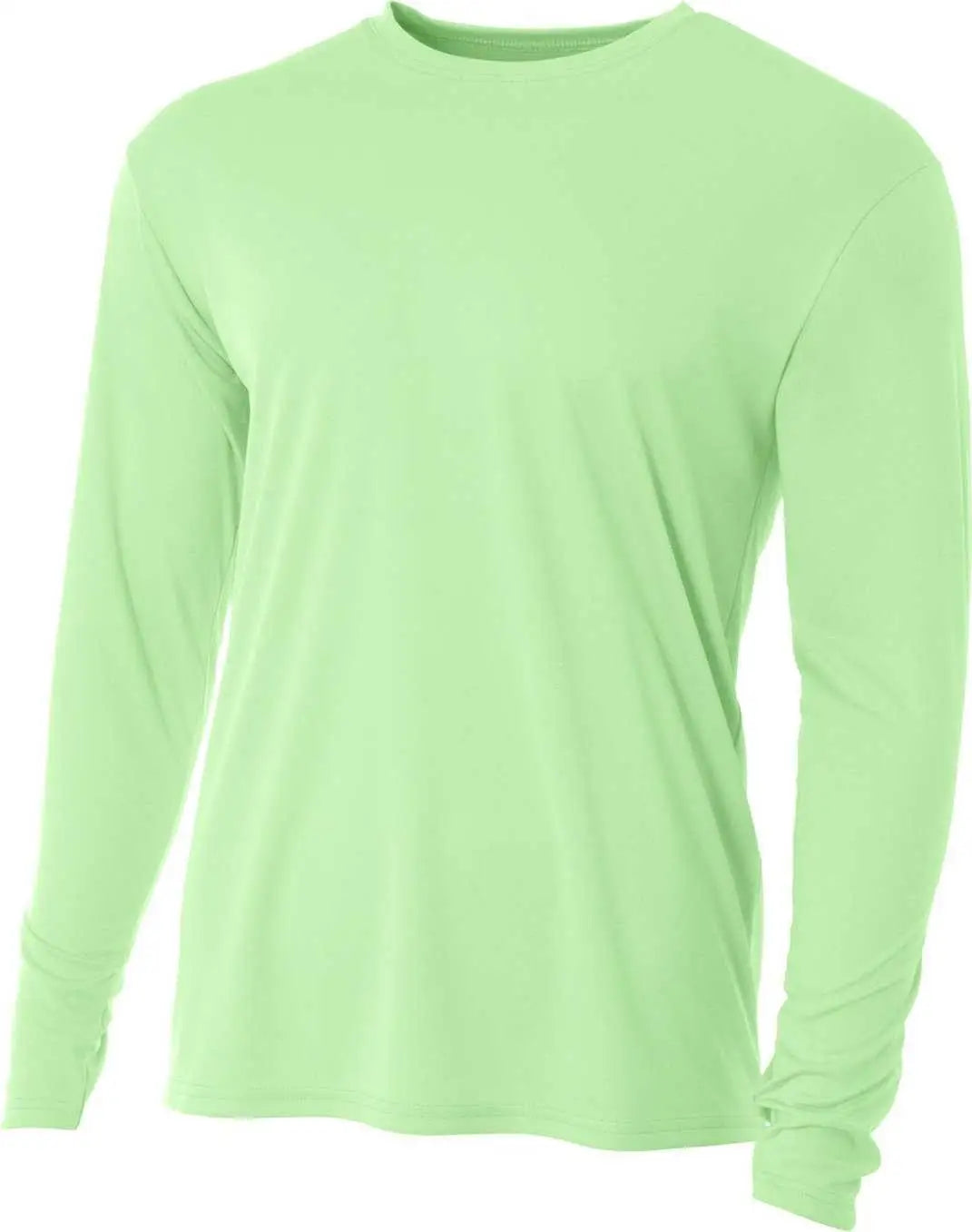 A4 N3165 Men’s Cooling Performance Long Sleeve T-shirt - Light Lime
