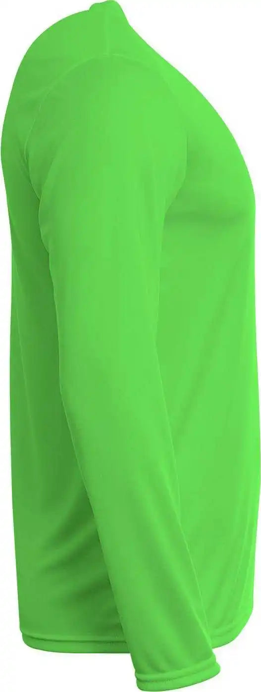 A4 N3165 Men’s Cooling Performance Long Sleeve t Shirt Safety Green