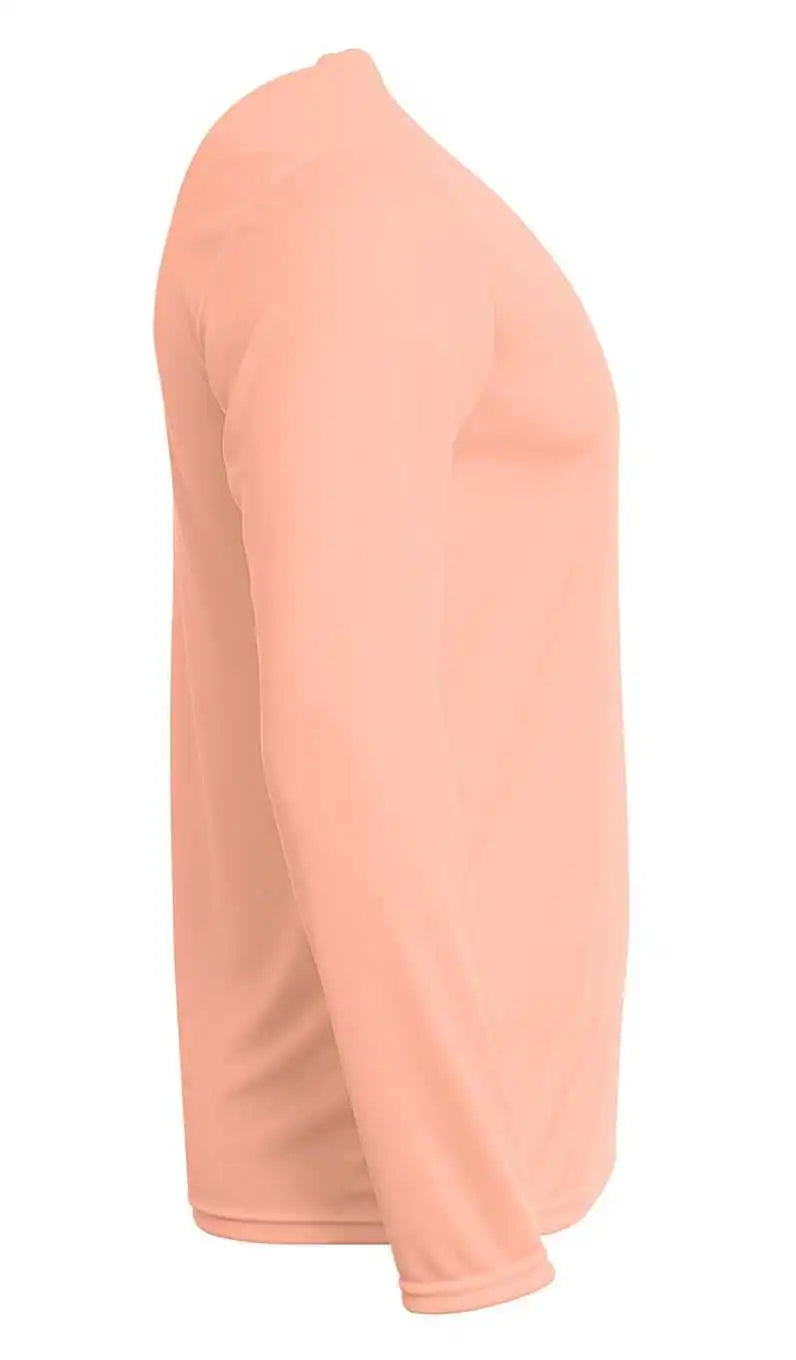 A4 N3165 Men’s Cooling Performance Long Sleeve t Shirt Salmon
