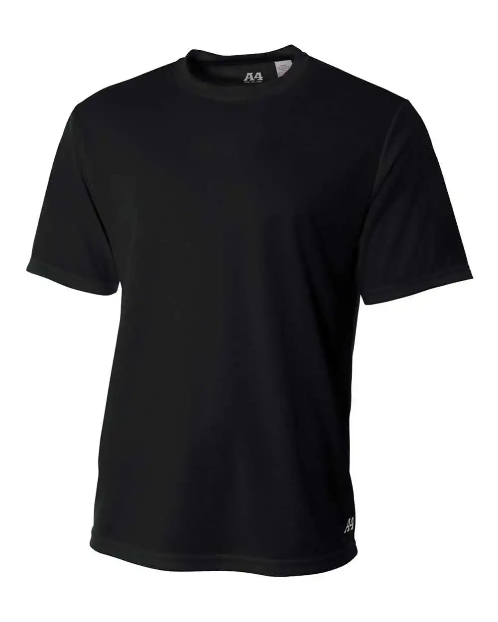 A4 N3252 Men’s Short Sleeve Crew Birds Eye Mesh Tee Black