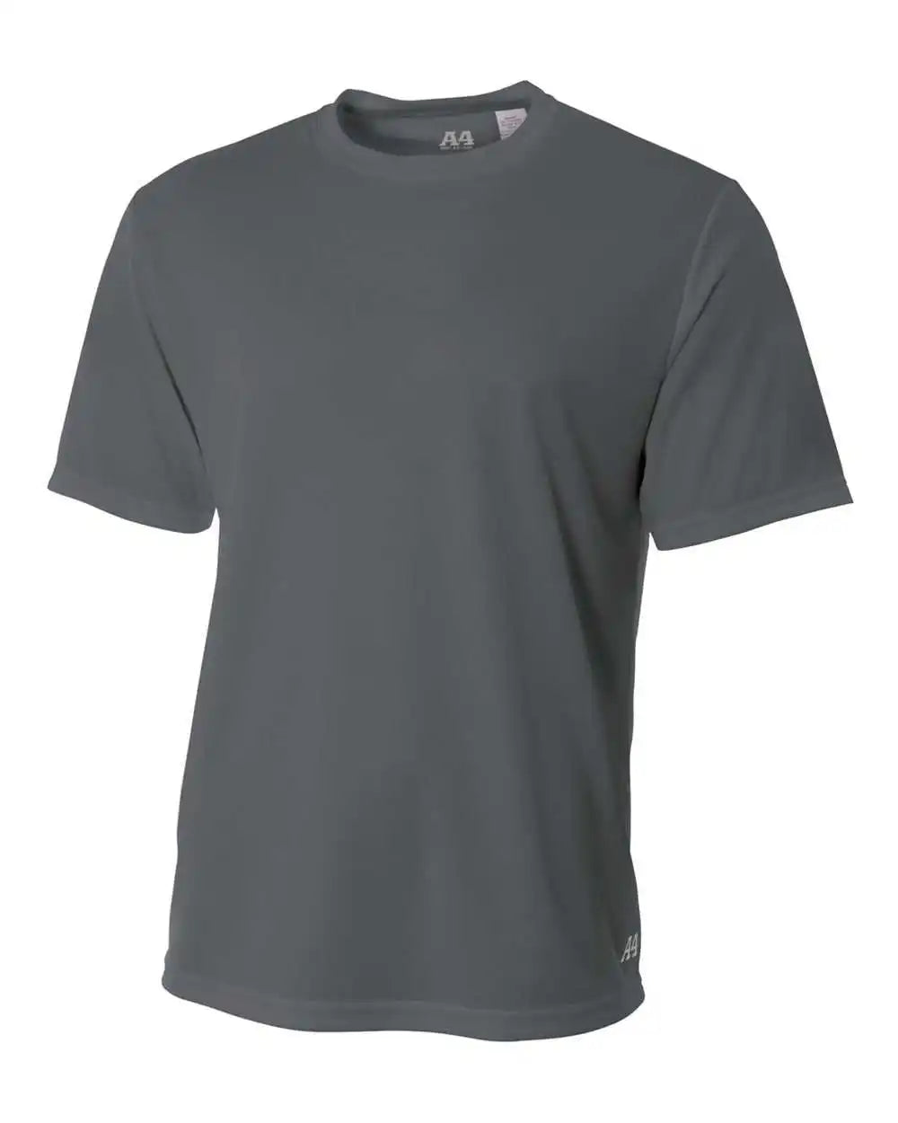 A4 N3252 Men’s Short Sleeve Crew Birds Eye Mesh Tee Graphite