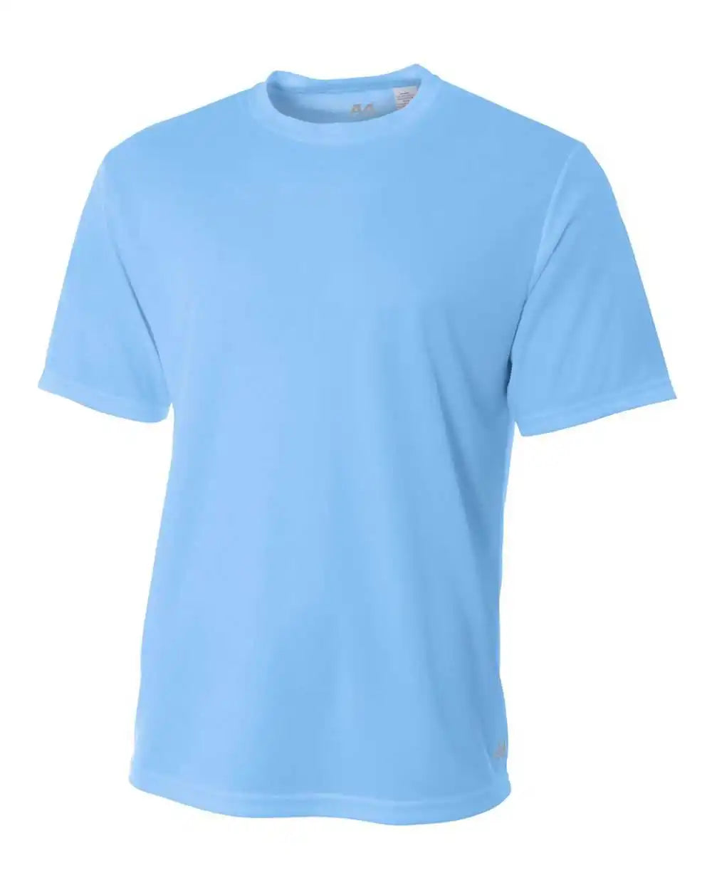A4 N3252 Men’s Short Sleeve Crew Birds Eye Mesh Tee - Light Blue