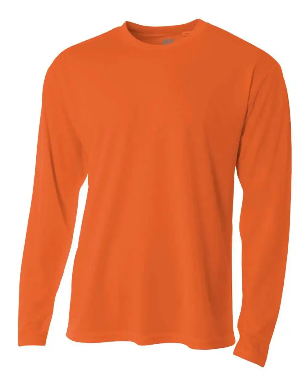A4 N3253 Men’s Long Sleeve Crew Birds Eye Mesh Tee - Athletic Orange