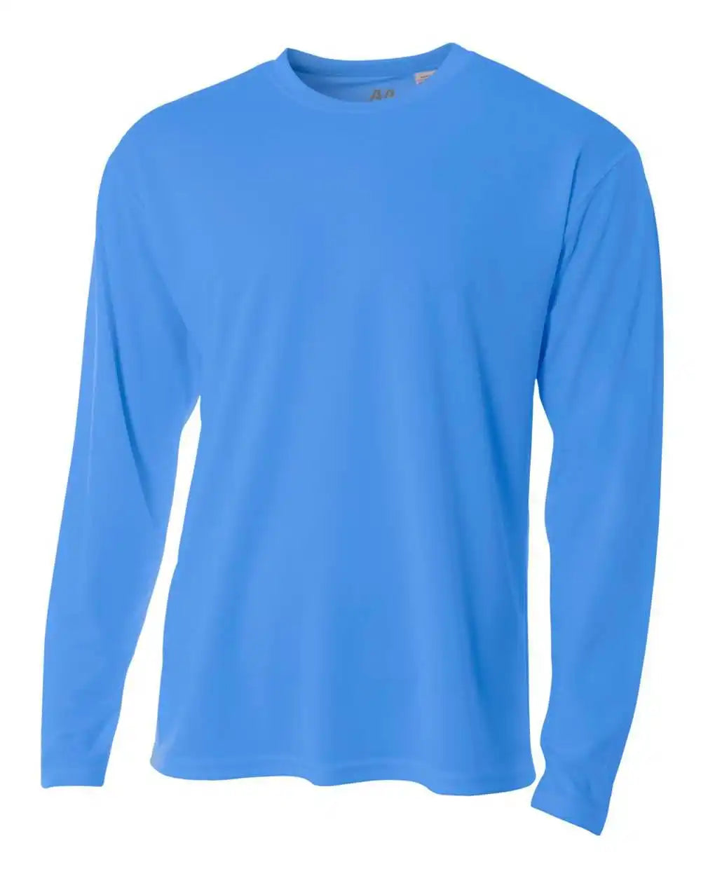 A4 N3253 Men’s Long Sleeve Crew Birds Eye Mesh Tee - Electric Blue