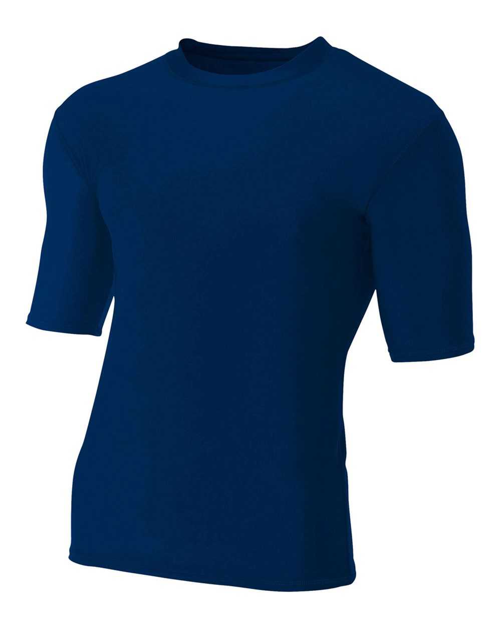 A4 N3283 1/2 Sleeve Compression Crew - Navy