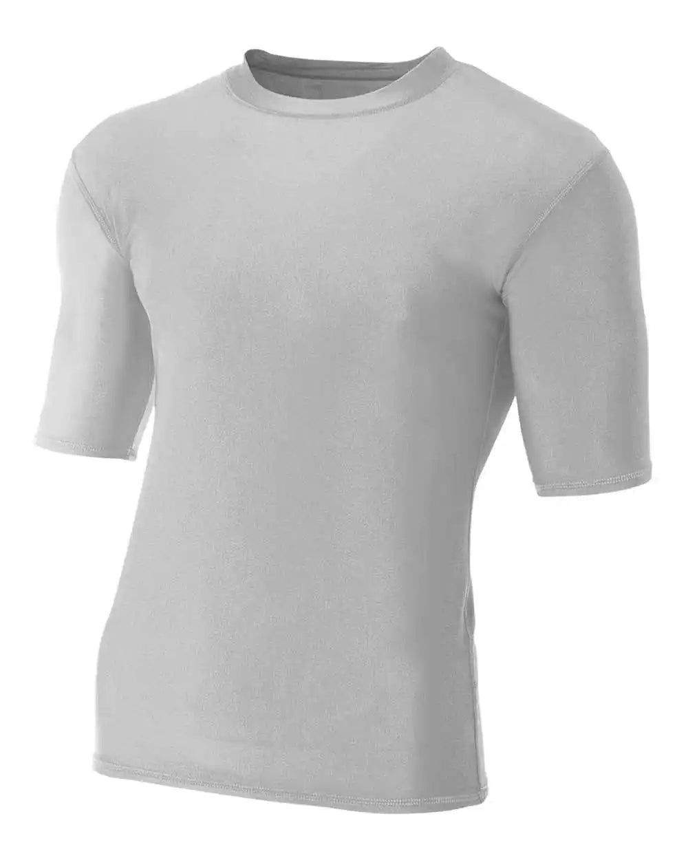A4 N3283 1/2 Sleeve Compression Crew - Silver
