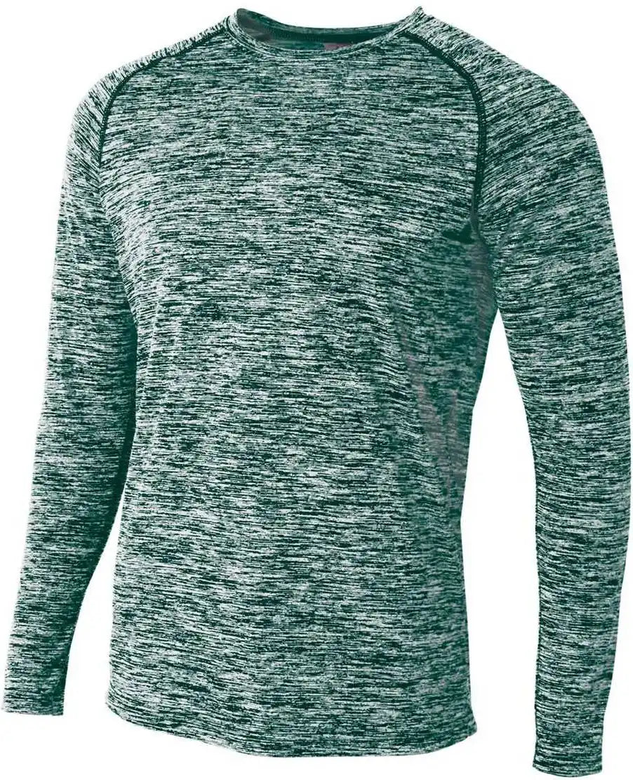 A4 N3305 Long Sleeve Raglan Space Dye Forest