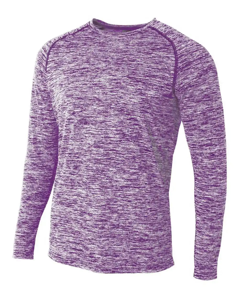 A4 N3305 Long Sleeve Raglan Space Dye - Purple