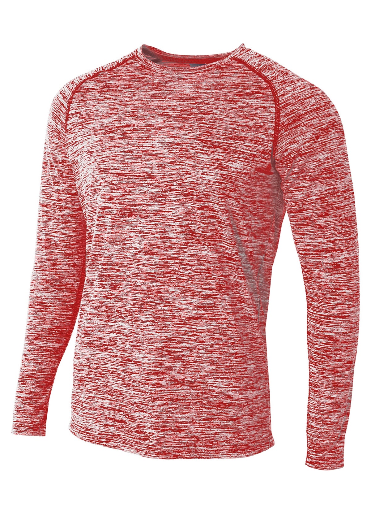 A4 N3305 Long Sleeve Raglan Space Dye - Scarlet - Xs