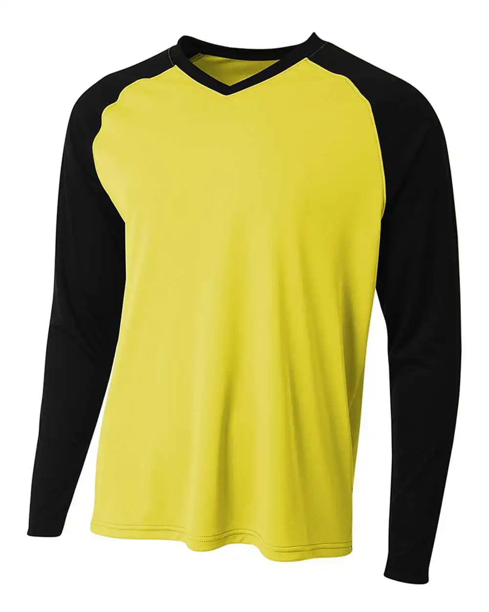 A4 N3374 Long Sleeve Strike Raglan Tee Gold Black
