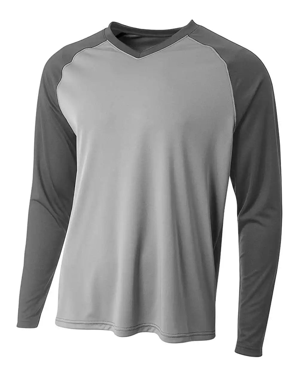 A4 N3374 Long Sleeve Strike Raglan Tee Silver Graphite