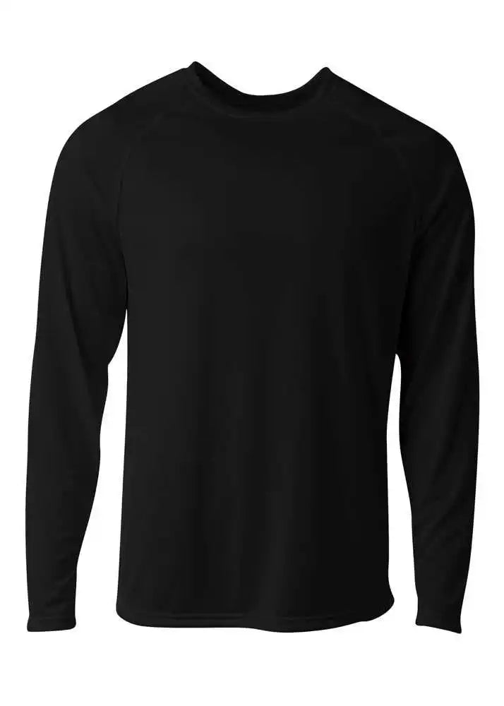 A4 N3396 Surecolor Long Sleeve Cationic Tee Black