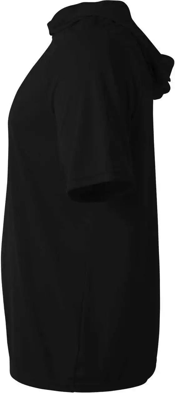 A4 N3408 Short Sleeve Hooded Tee Black