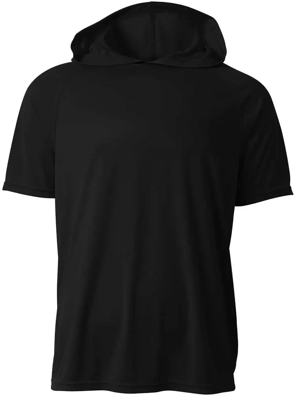 A4 N3408 Short Sleeve Hooded Tee Black