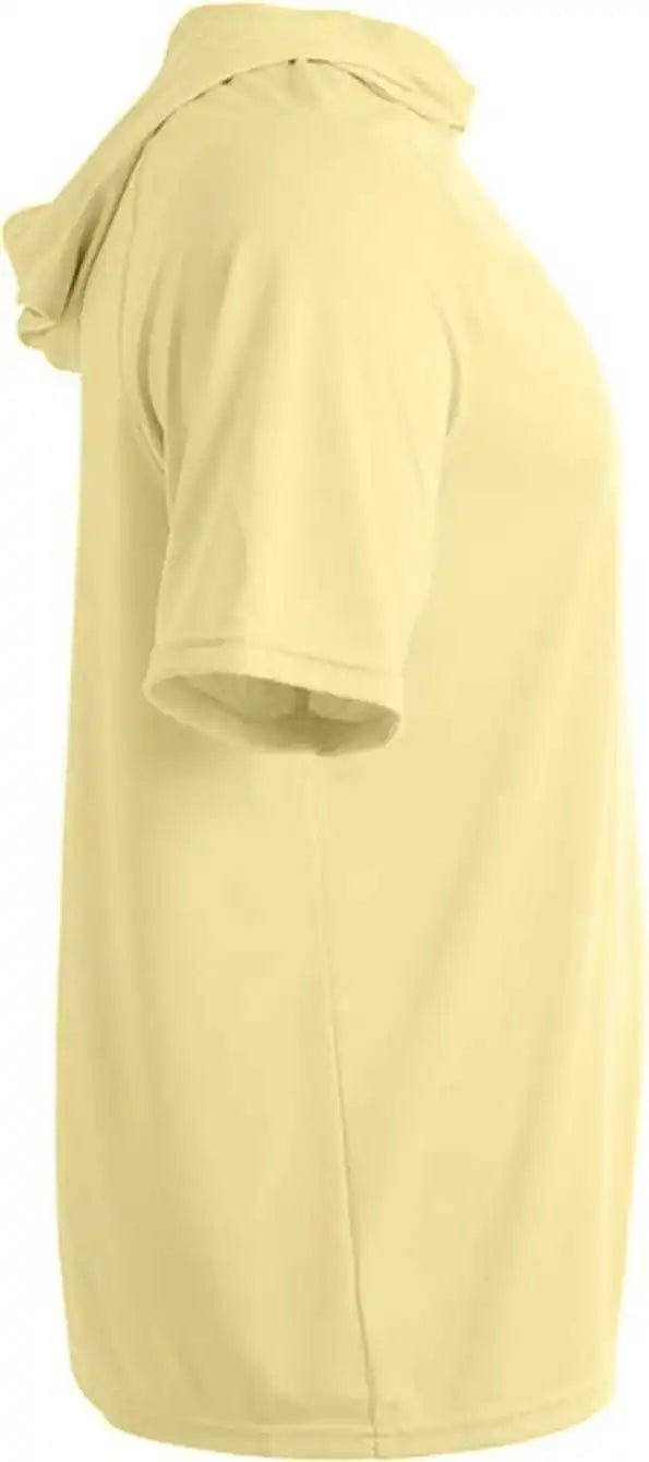 A4 N3408 Short Sleeve Hooded Tee - Light Yellow