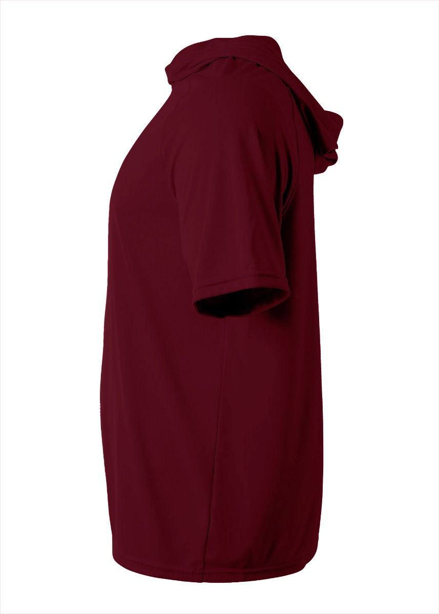 A4 N3408 Short Sleeve Hooded Tee - Maroon