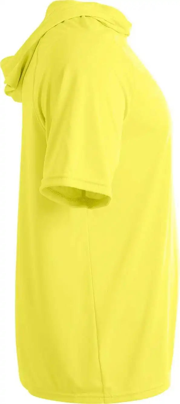 A4 N3408 Short Sleeve Hooded Tee Safety Yellow