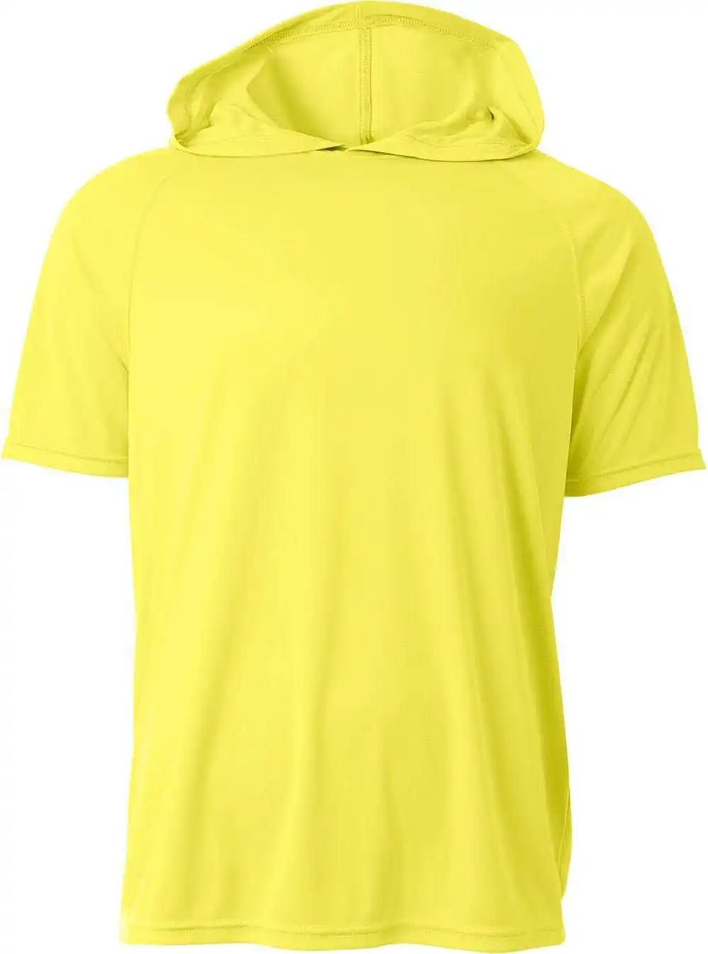 A4 N3408 Short Sleeve Hooded Tee Safety Yellow