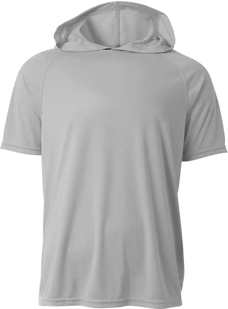 A4 N3408 Short Sleeve Hooded Tee - Silver