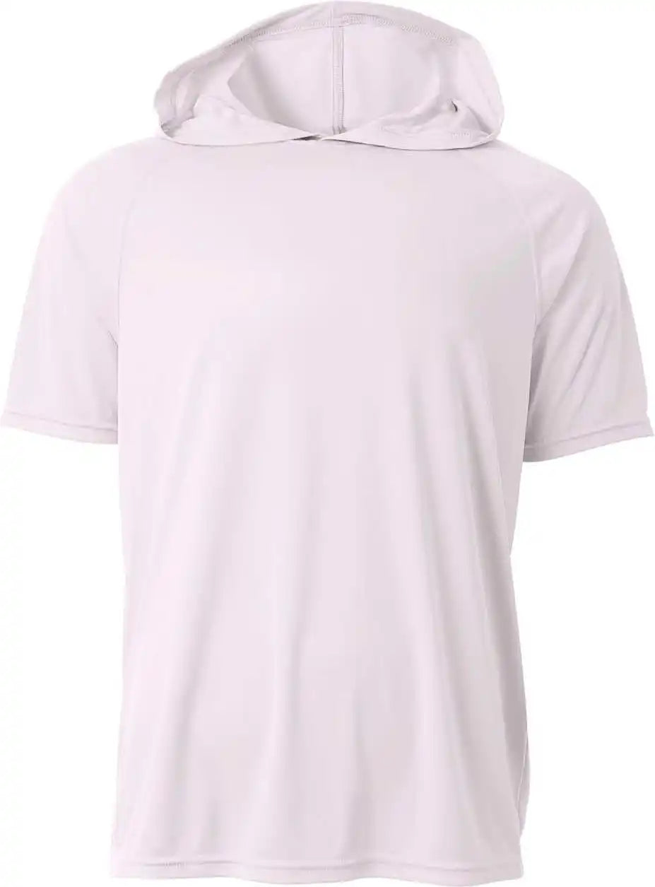 A4 N3408 Short Sleeve Hooded Tee - White