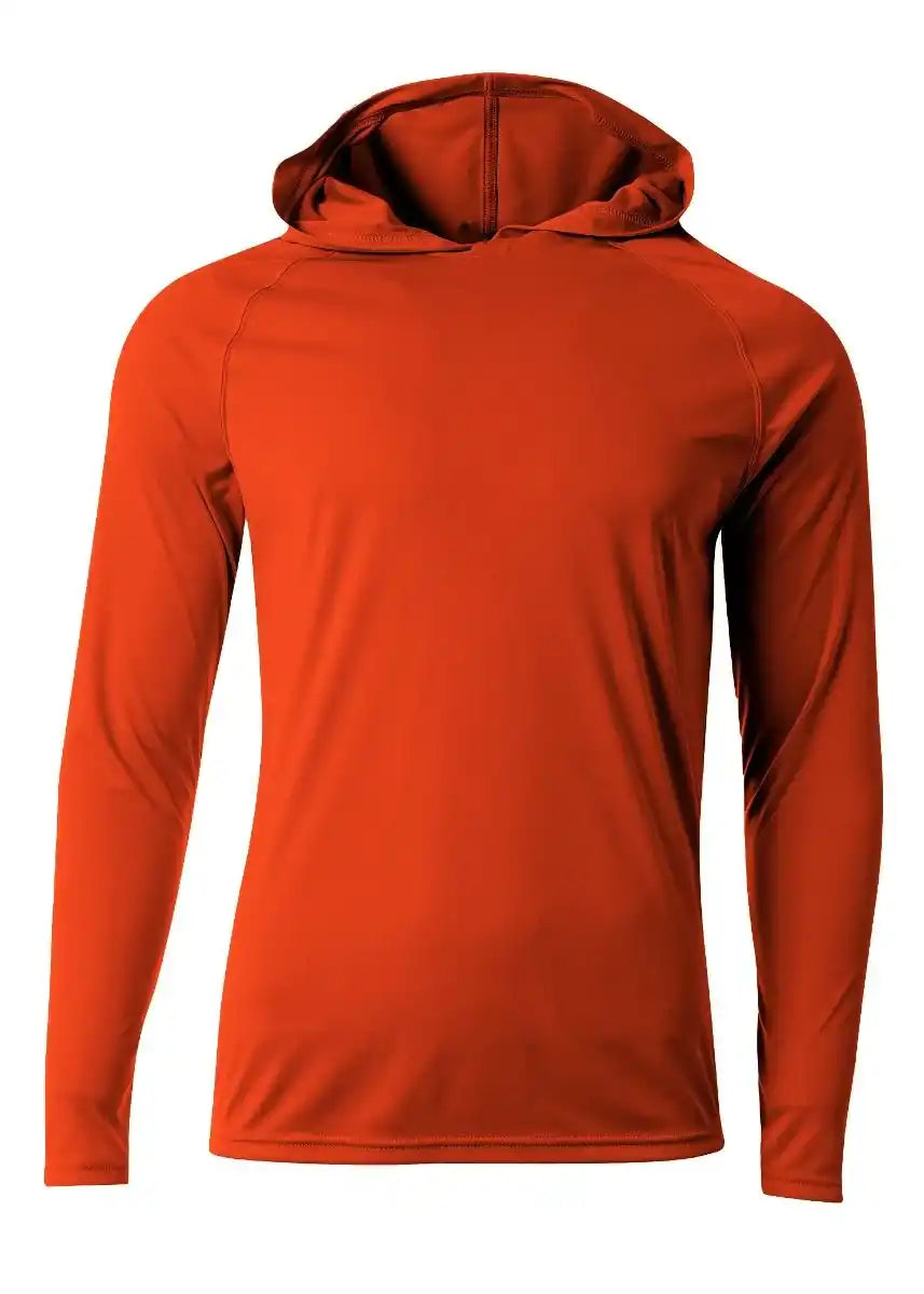 A4 N3409 Long Sleeve Hooded Tee - Athletic Orange