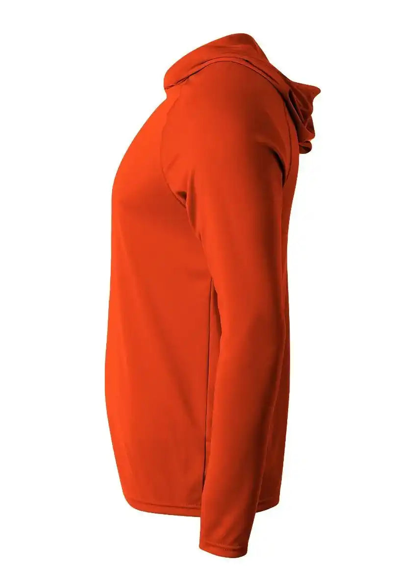 A4 N3409 Long Sleeve Hooded Tee - Athletic Orange