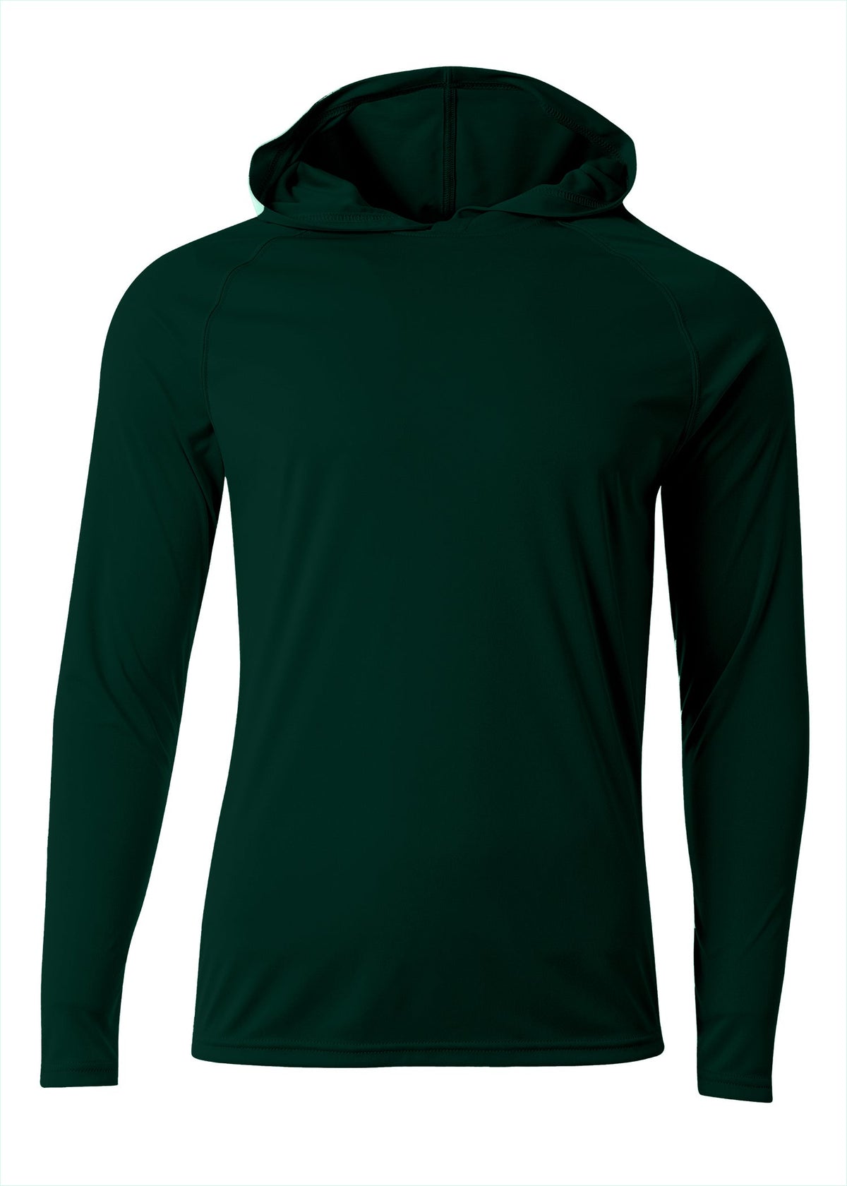 A4 N3409 Long Sleeve Hooded Tee - Forest - s