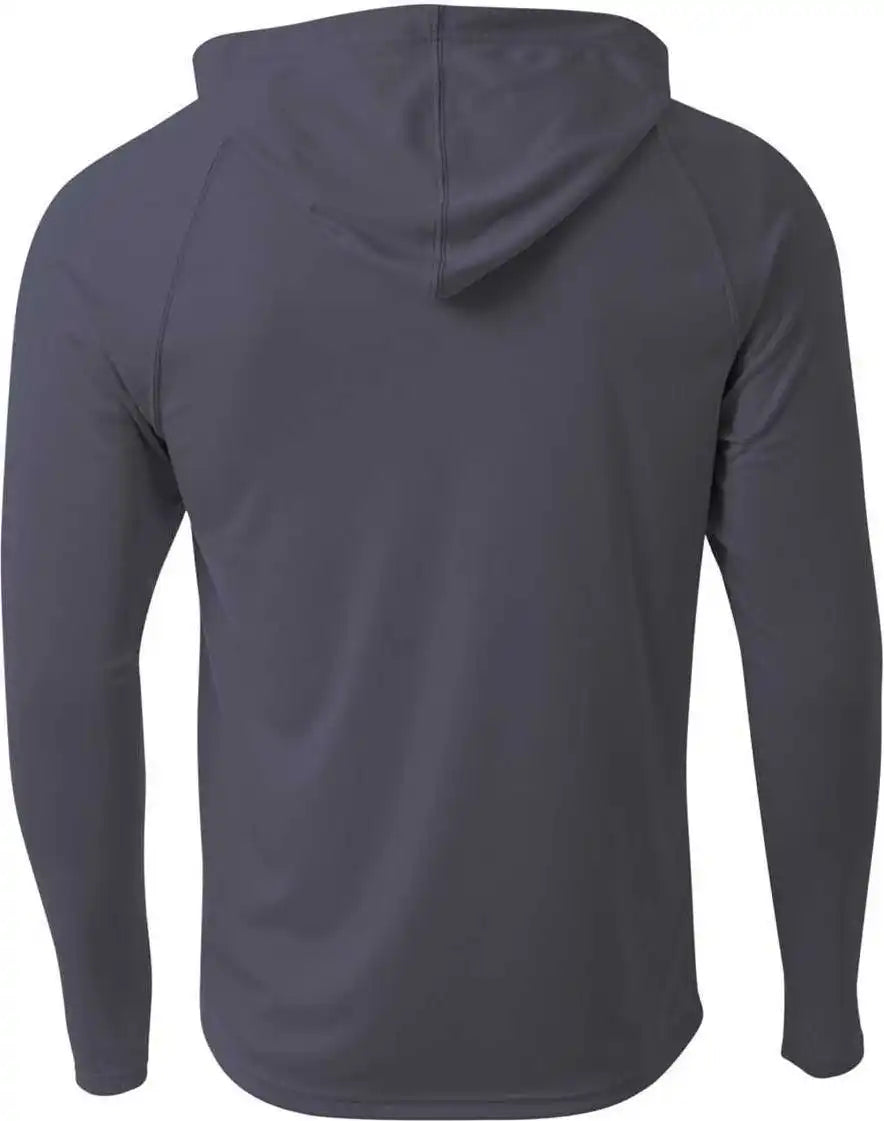 A4 N3409 Long Sleeve Hooded Tee - Graphite