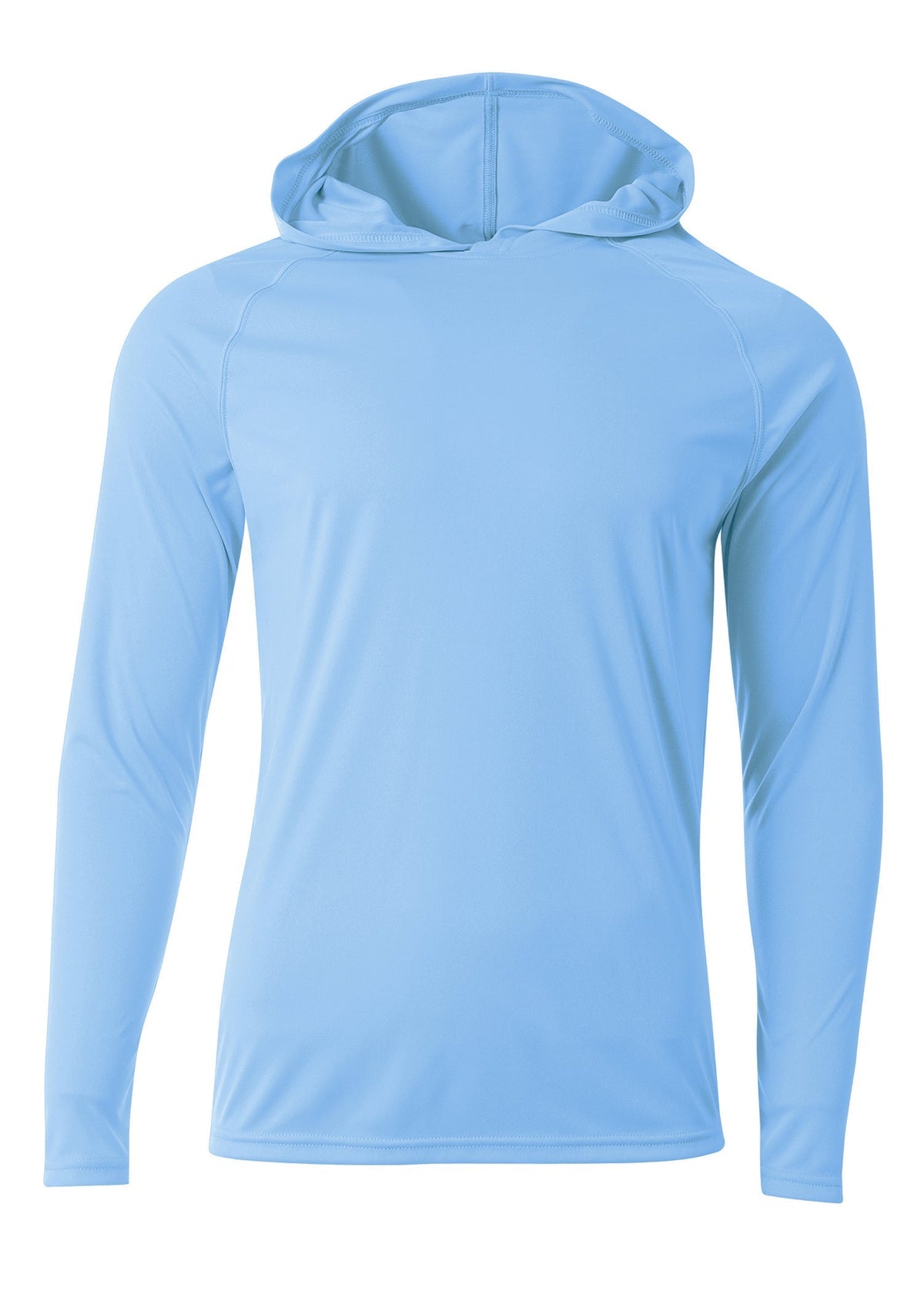A4 N3409 Long Sleeve Hooded Tee - Light Blue
