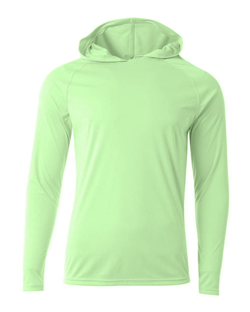 A4 N3409 Long Sleeve Hooded Tee - Light Lime - s
