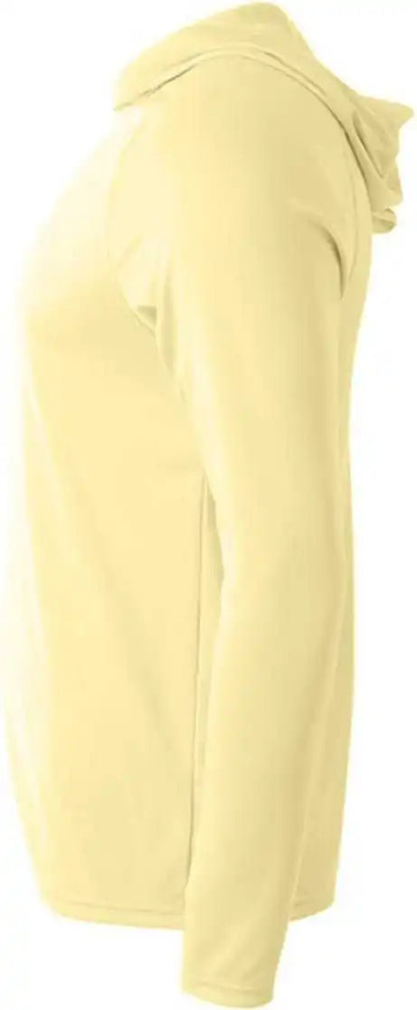A4 N3409 Long Sleeve Hooded Tee - Light Yellow
