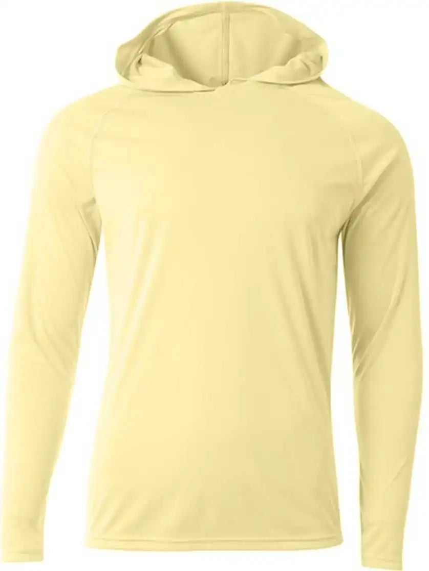 A4 N3409 Long Sleeve Hooded Tee - Light Yellow