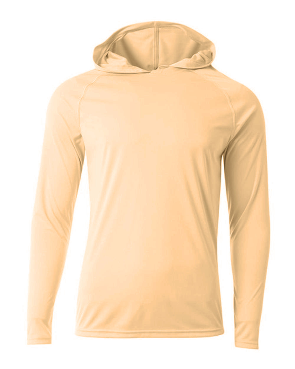 A4 N3409 Long Sleeve Hooded Tee - Melon - s