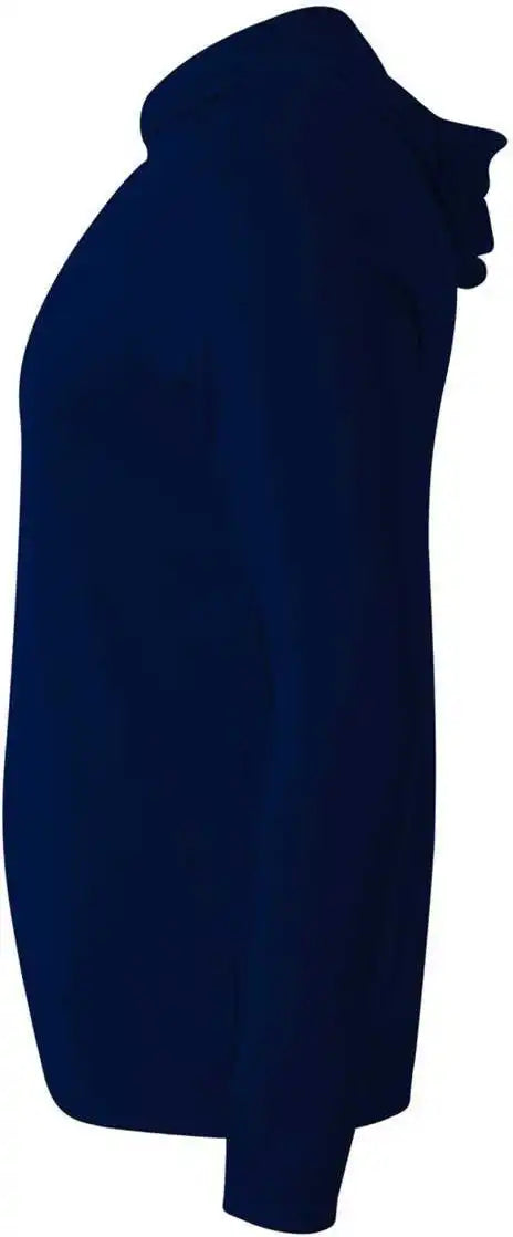 A4 N3409 Long Sleeve Hooded Tee - Navy