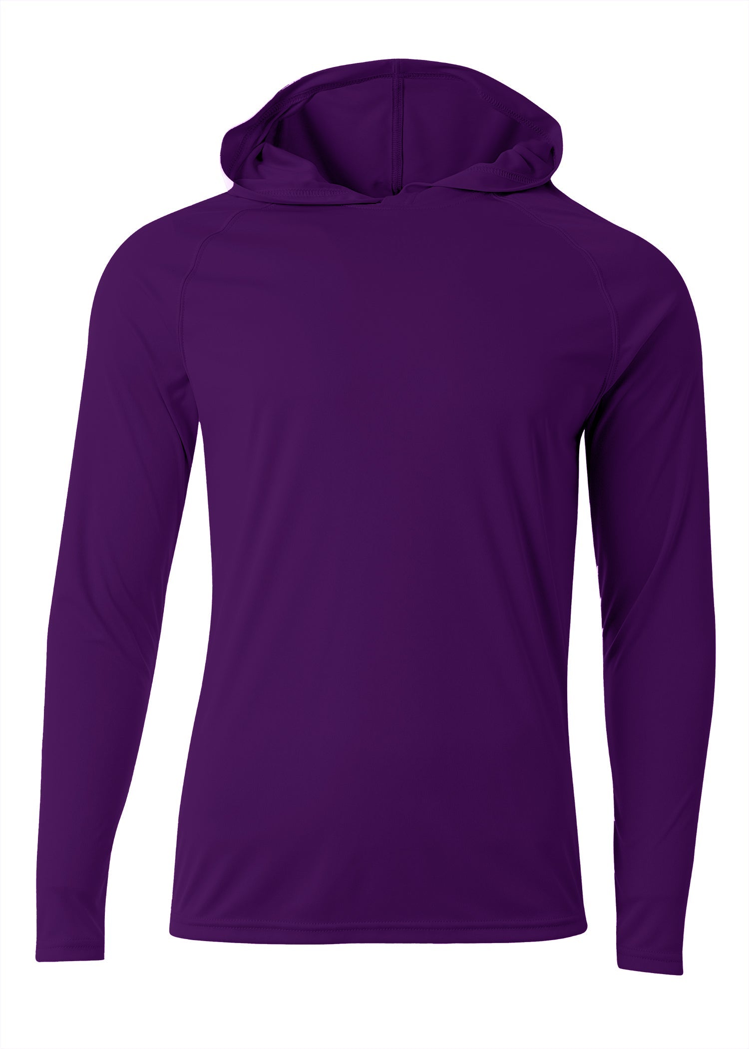 A4 N3409 Long Sleeve Hooded Tee - Purple