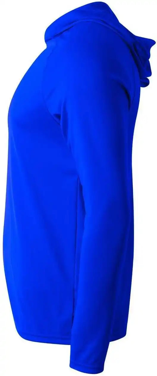 A4 N3409 Long Sleeve Hooded Tee Royal