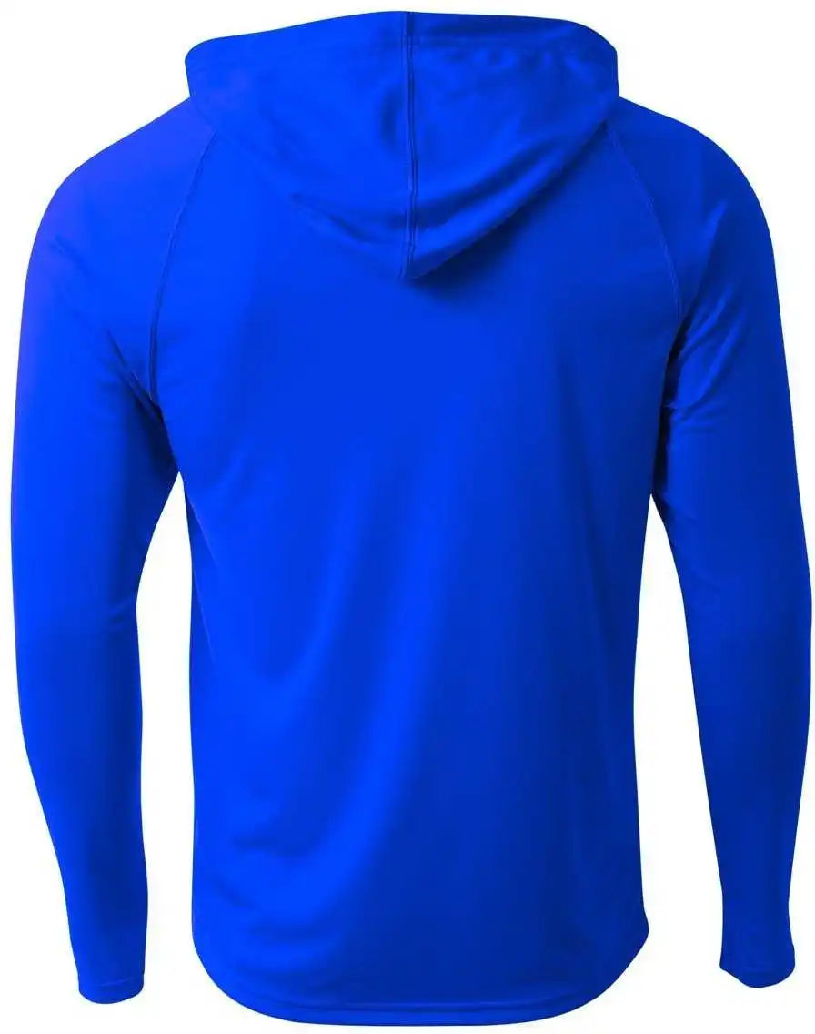 A4 N3409 Long Sleeve Hooded Tee - Royal