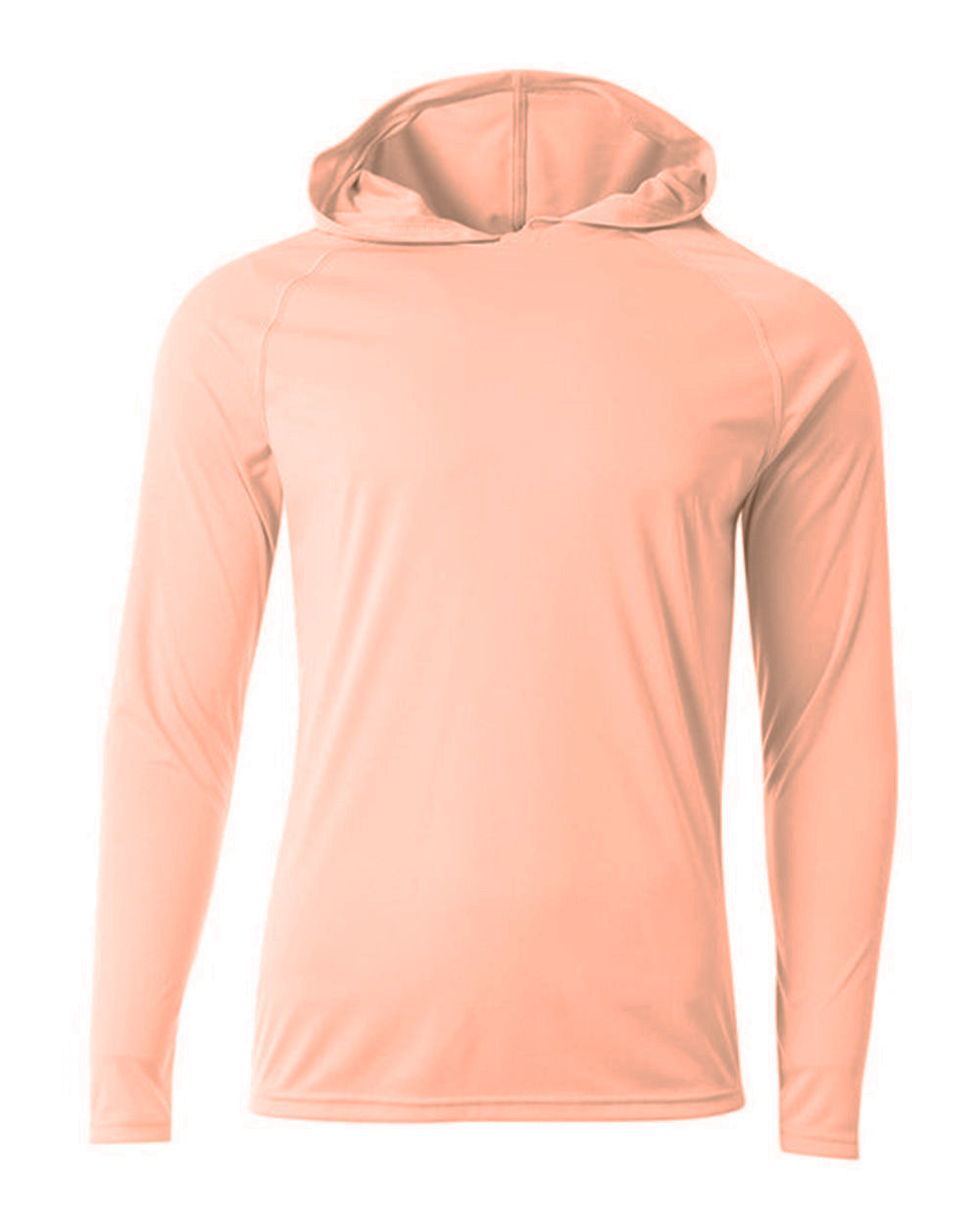 A4 N3409 Long Sleeve Hooded Tee - Salmon