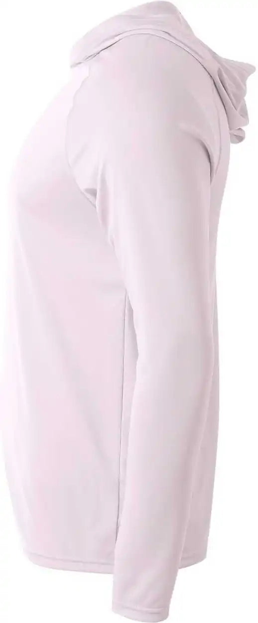 A4 N3409 Long Sleeve Hooded Tee - White