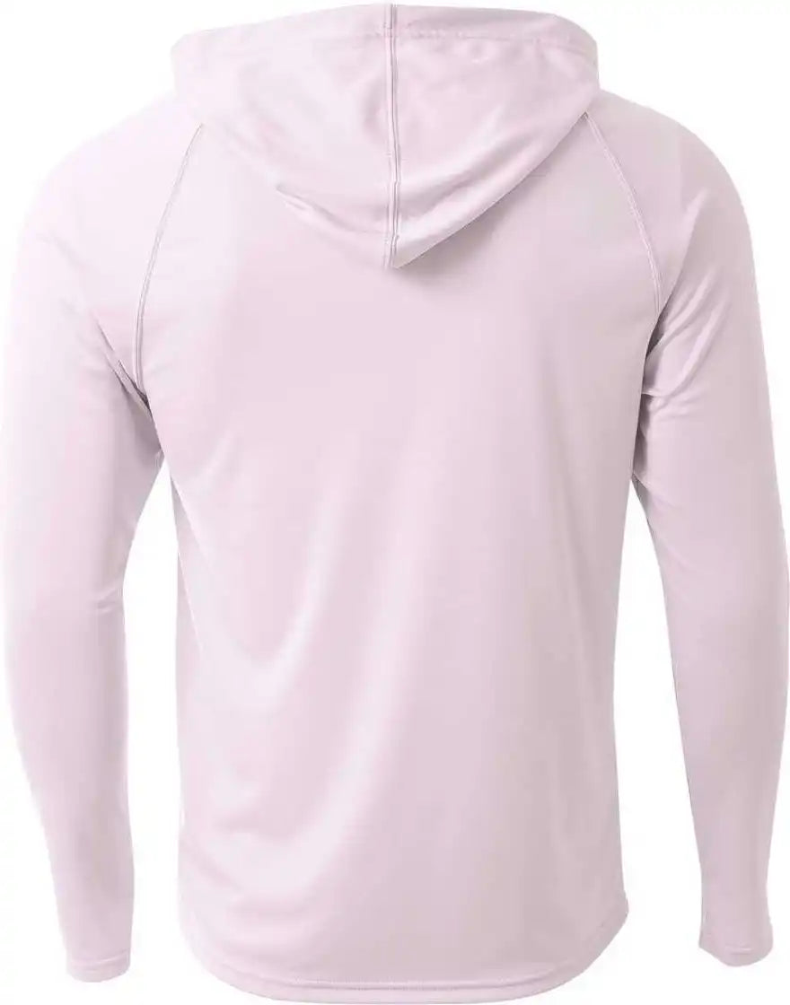 A4 N3409 Long Sleeve Hooded Tee - White
