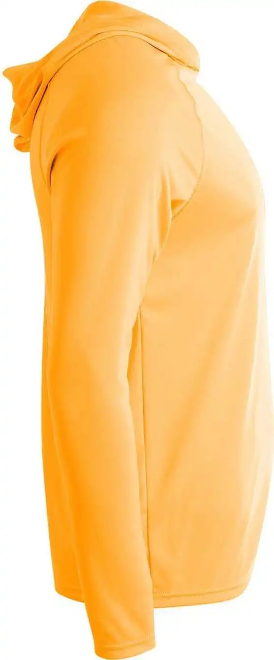 A4 N3409 Men’s Cooling Performance Long Sleeve Hooded t Shirt Safety Orange