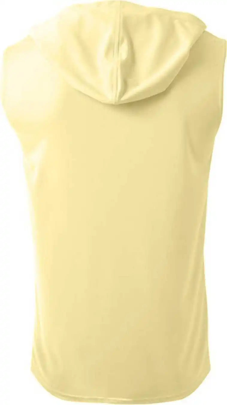 A4 N3410 Men’s Cooling Performance Sleeveless Hooded t Shirt Light Yellow