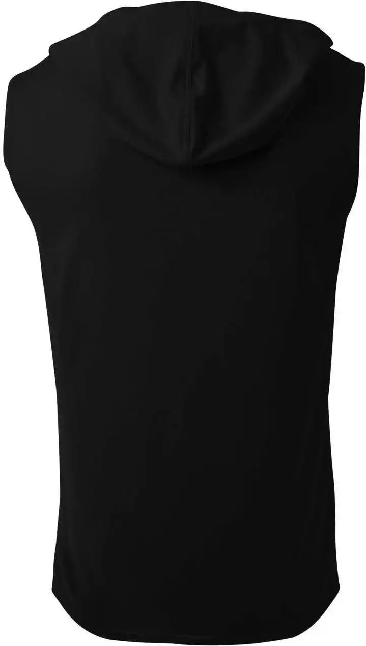 A4 N3410 Sleeveless Hooded Tee Black
